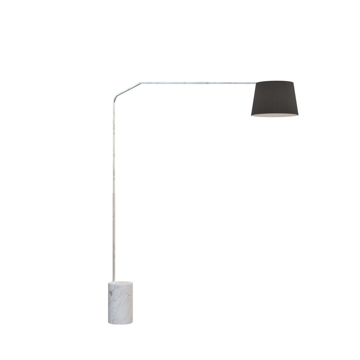1188/B5-CON SLOPE PIANTANA 1188 TUBO DOPPIA CURVA - BASE CILINDRICA BIANCO - DIFFUSORE CONICO NERO