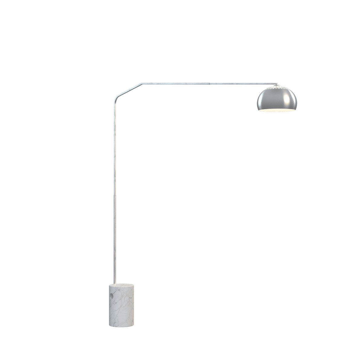 1188/B5-CUP SLOPE PIANTANA 1188 TUBO DOPPIA CURVA - BASE CILINDRICA BIANCO - DIFFUSORE METALLICO