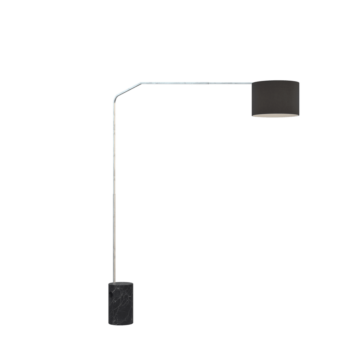 1188/B6-CIN SLOPE PIANTANA 1188 TUBO DOPPIA CURVA - BASE CILINDRICA NERO - DIFFUSORE CILINDRICO NERO