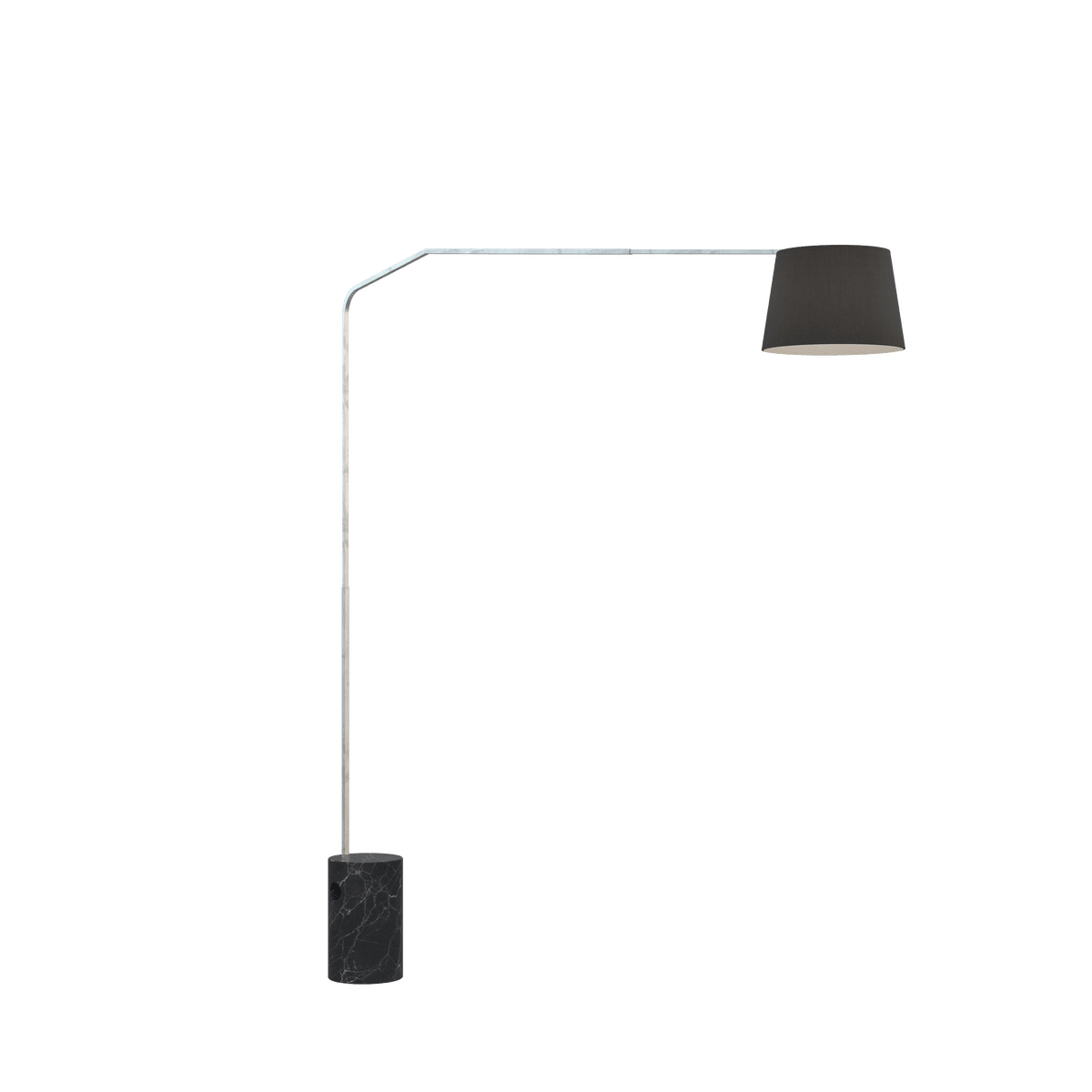 1188/B6-CON SLOPE PIANTANA 1188 TUBO DOPPIA CURVA - BASE CILINDRICA NERO - DIFFUSORE CONICO NERO