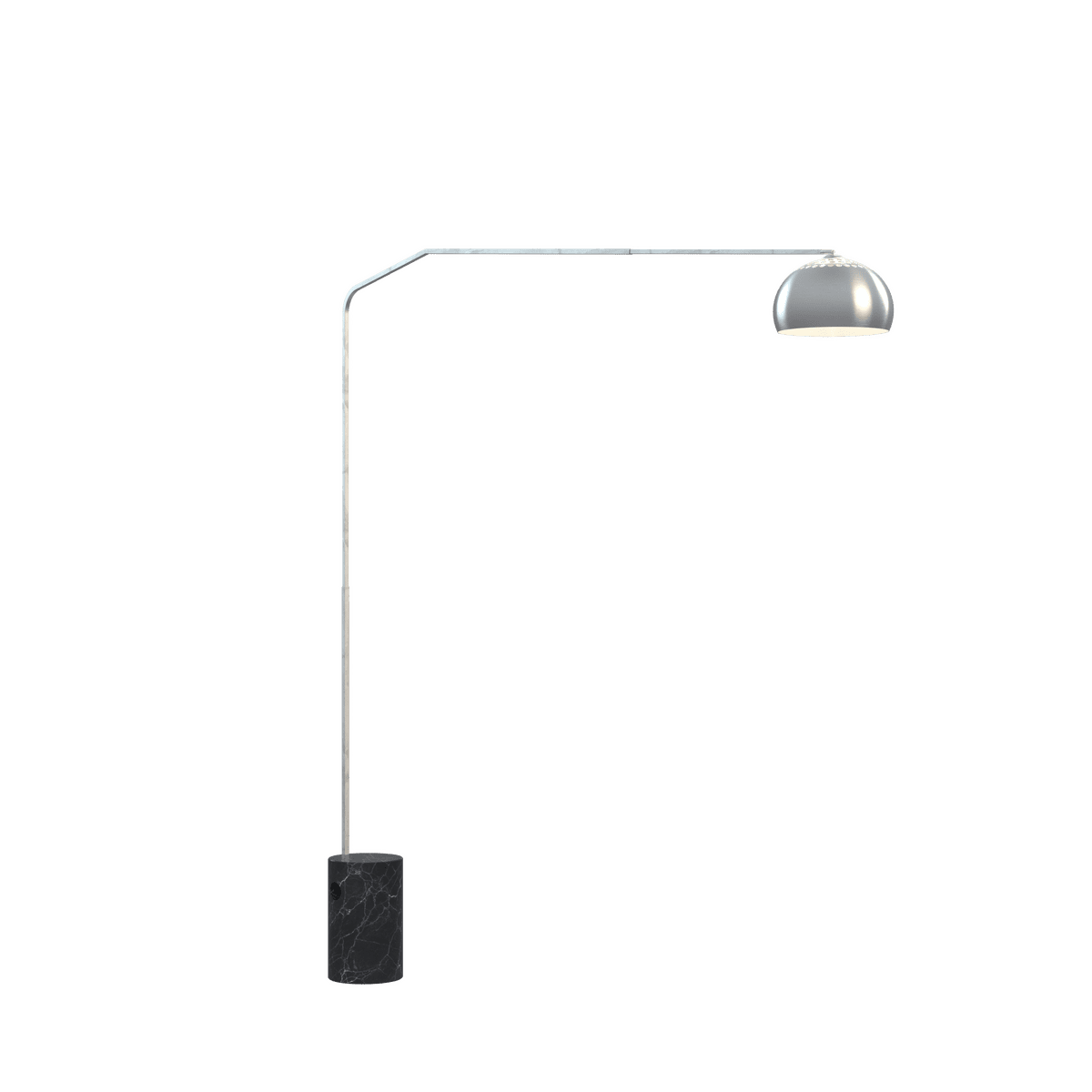 1188/B6-CUP SLOPE PIANTANA 1188 TUBO DOPPIA CURVA - BASE CILINDRICA NERO - DIFFUSORE METALLICO
