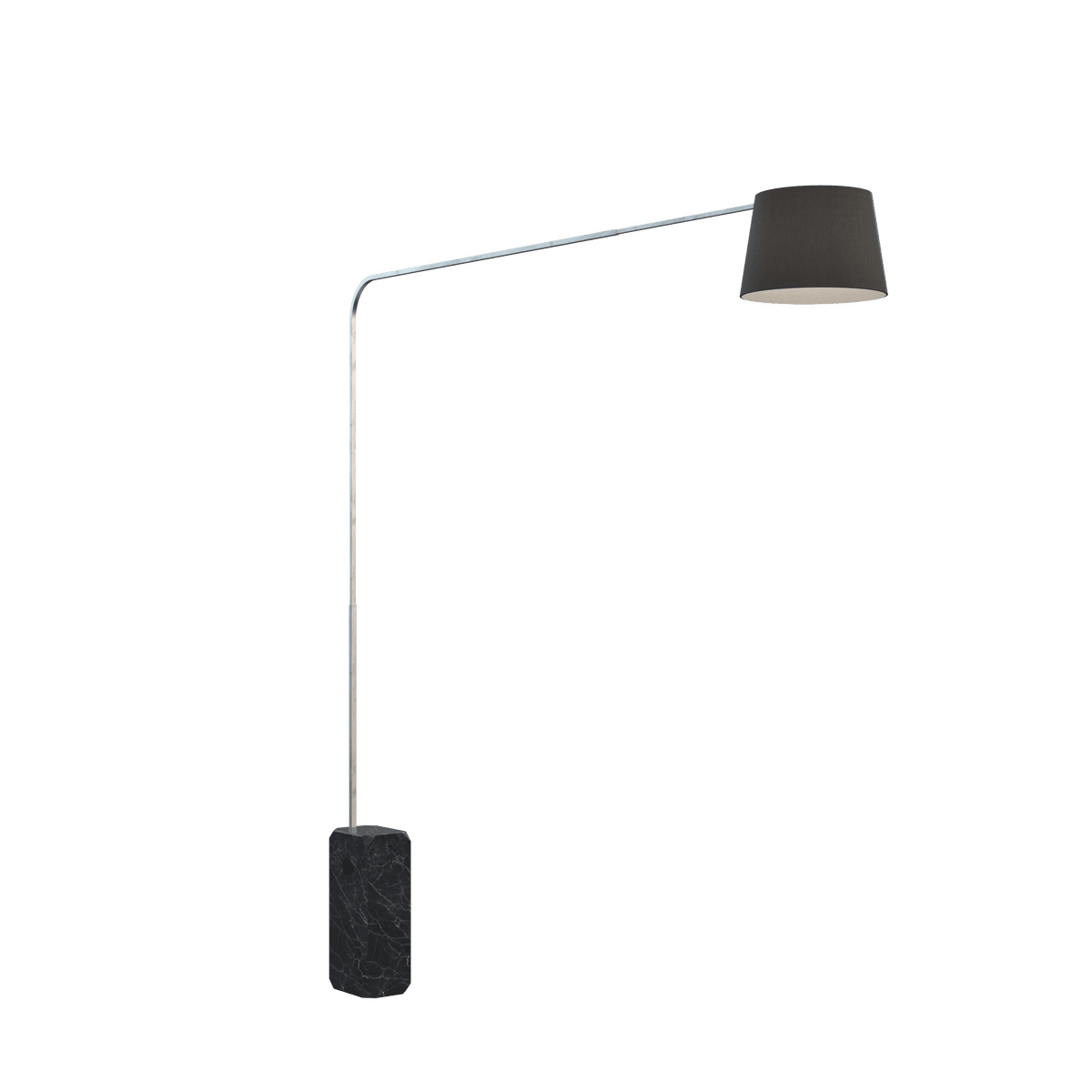 1189/B2-CON CORNER PIANTANA 1189 TUBO SINGOLA CURVA - BASE PARALLELEPIPEDO NERO - DIFFUSORE CONICO NERO