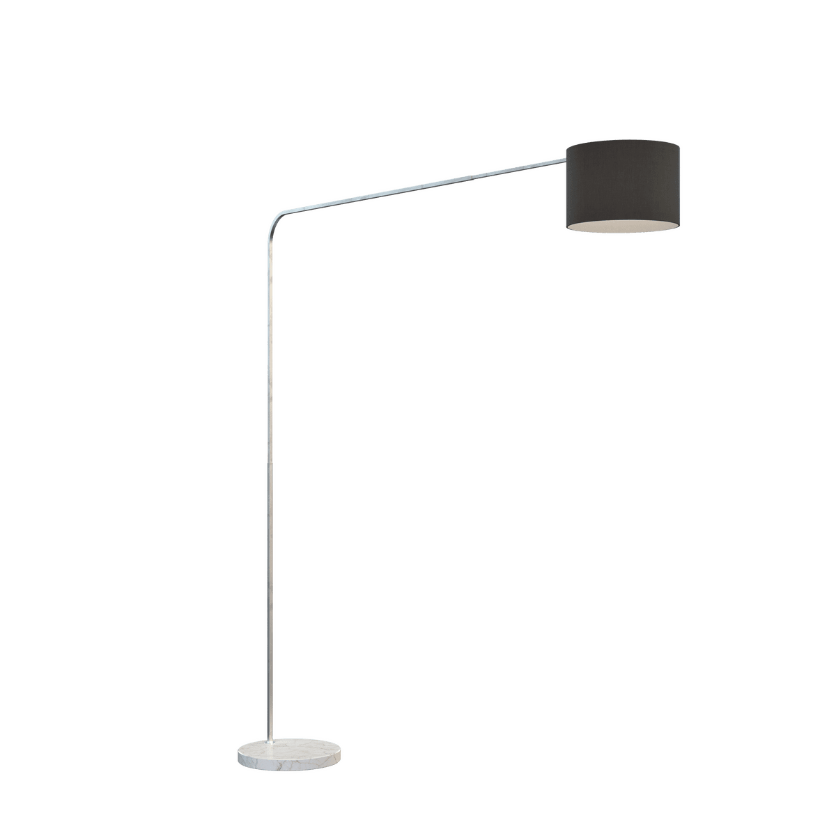 1189/B3-CIN CORNER PIANTANA 1189 TUBO SINGOLA CURVA - BASE PIANA BIANCO - DIFFUSORE CILINDRICO NERO