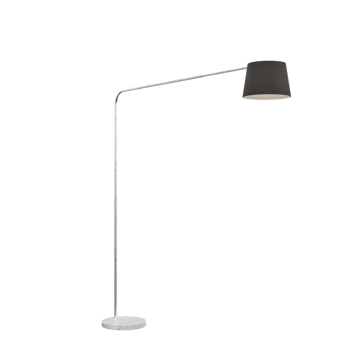 1189/B3-CON CORNER PIANTANA 1189 TUBO SINGOLA CURVA - BASE PIANA BIANCO - DIFFUSORE CONICO NERO
