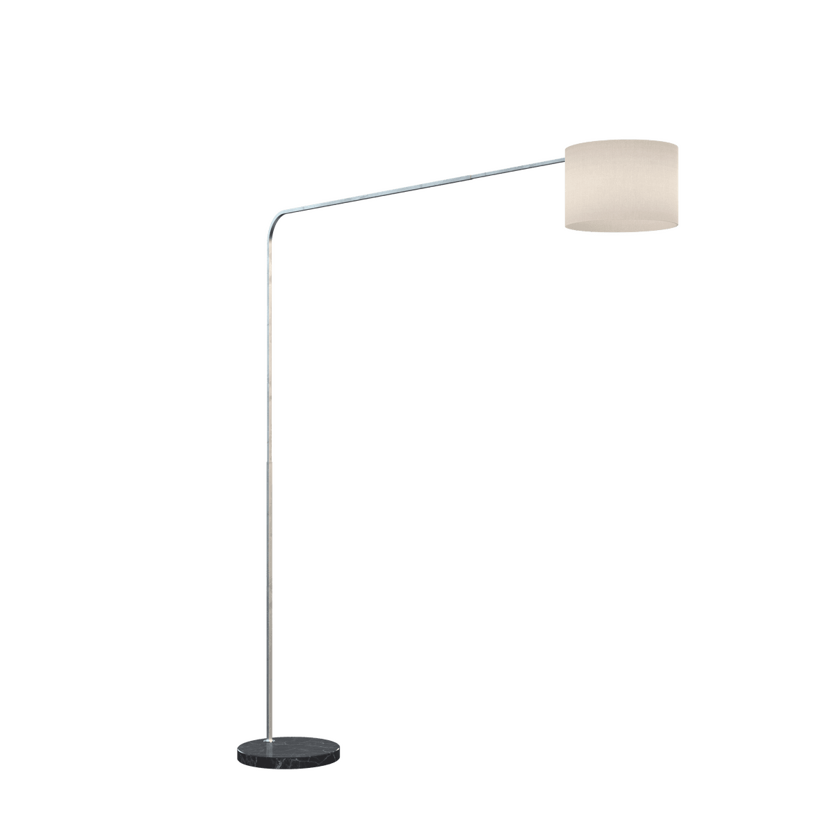 1189/B4-CIB CORNER PIANTANA 1189 TUBO SINGOLA CURVA - BASE PIANA NERO - DIFFUSORE CILINDRICO BIANCO