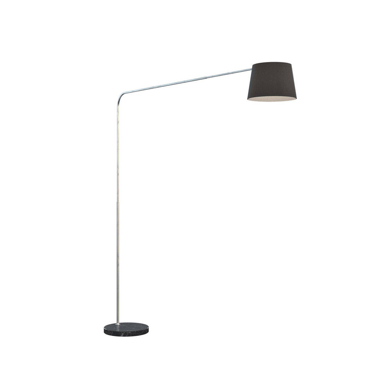 1189/B4-CON CORNER PIANTANA 1189 TUBO SINGOLA CURVA - BASE PIANA NERO - DIFFUSORE CONICO NERO