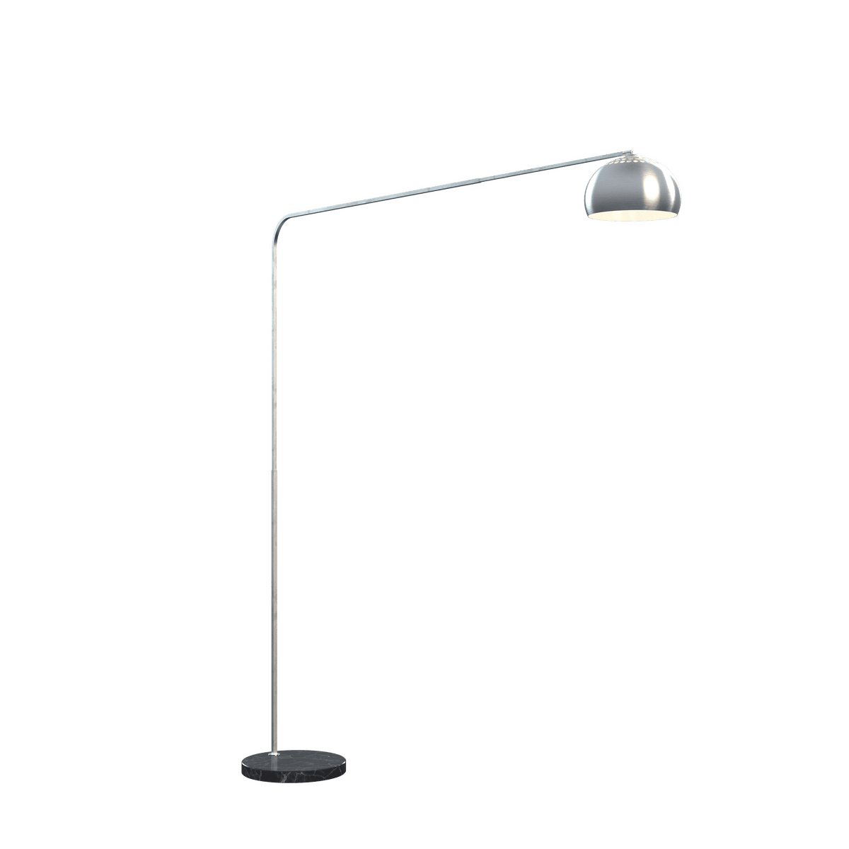 1189/B4-CUP CORNER PIANTANA 1189 TUBO SINGOLA CURVA - BASE PIANA NERO - DIFFUSORE METALLICO