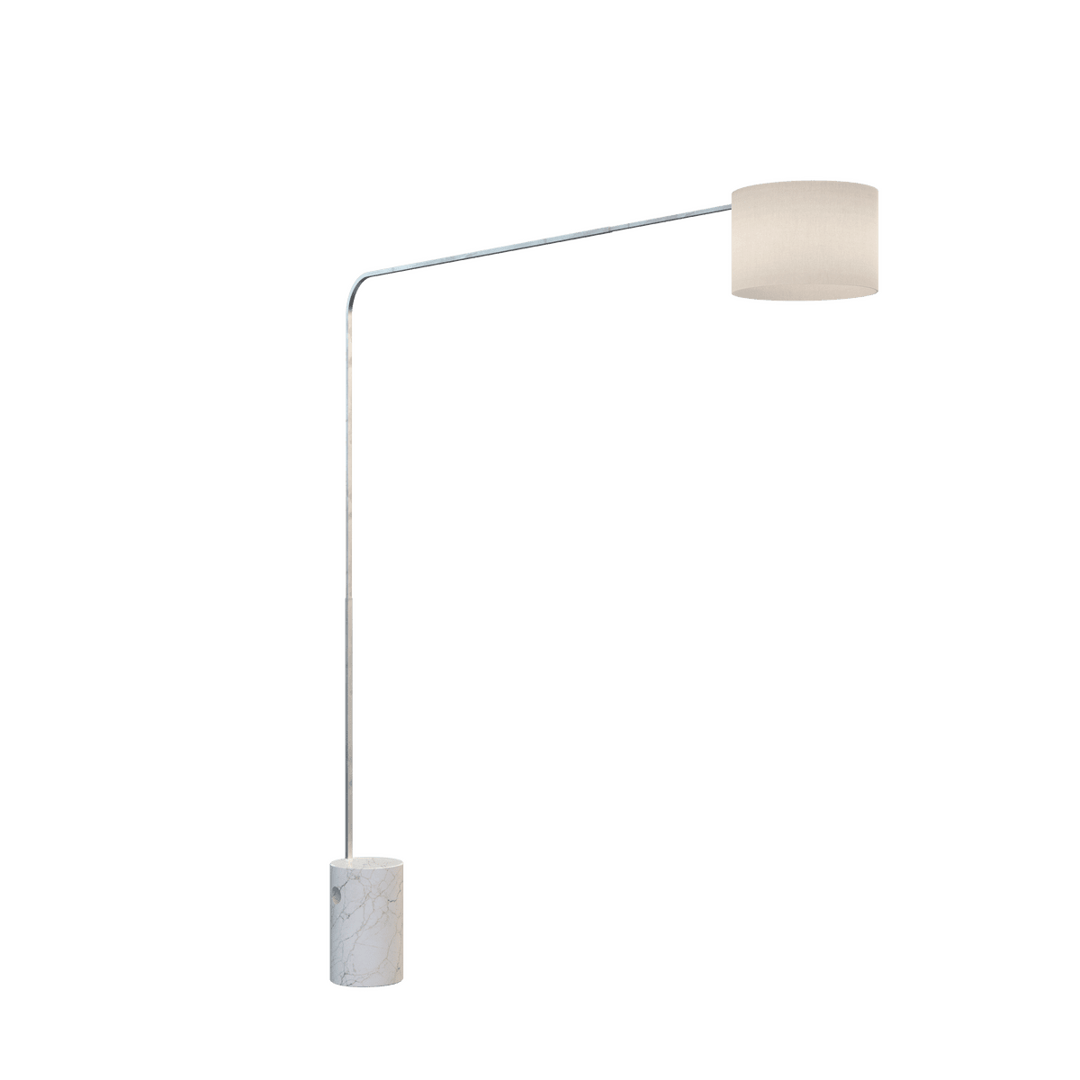 1189/B5-CIB CORNER PIANTANA 1189 TUBO SINGOLA CURVA - BASE CILINDRICA BIANCO - DIFFUSORE CILINDRICO BIANCO