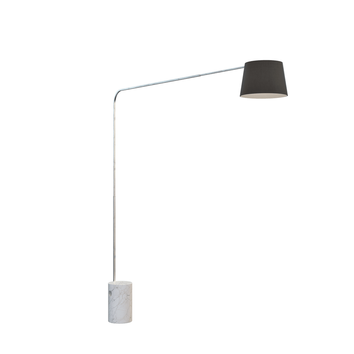 1189/B5-CON CORNER PIANTANA 1189 TUBO SINGOLA CURVA - BASE CILINDRICA BIANCO - DIFFUSORE CONICO NERO