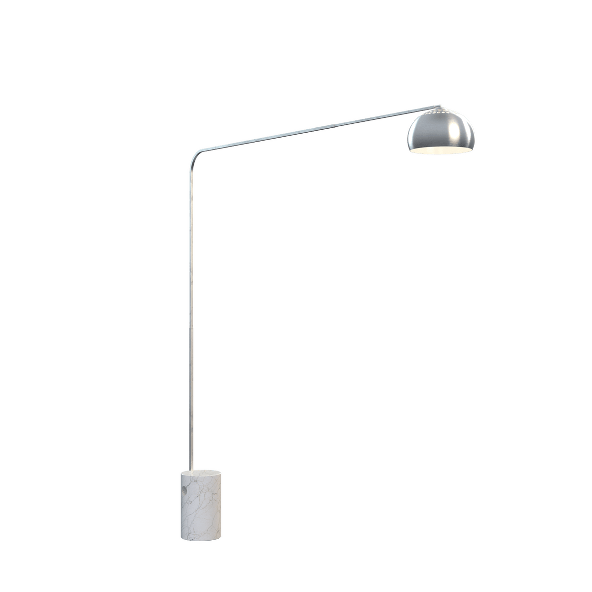 1189/B5-CUP CORNER PIANTANA 1189 TUBO SINGOLA CURVA - BASE CILINDRICA BIANCO - DIFFUSORE METALLICO