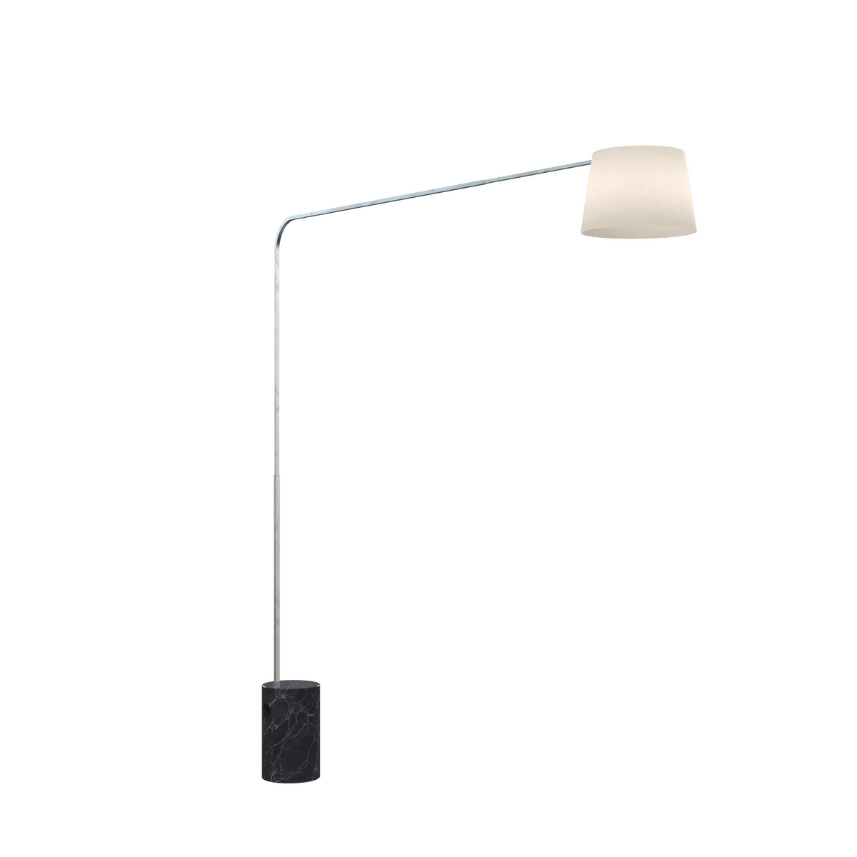 1189/B6-COB CORNER PIANTANA 1189 TUBO SINGOLA CURVA - BASE CILINDRICA NERO - DIFFUSORE CONICO BIANCO