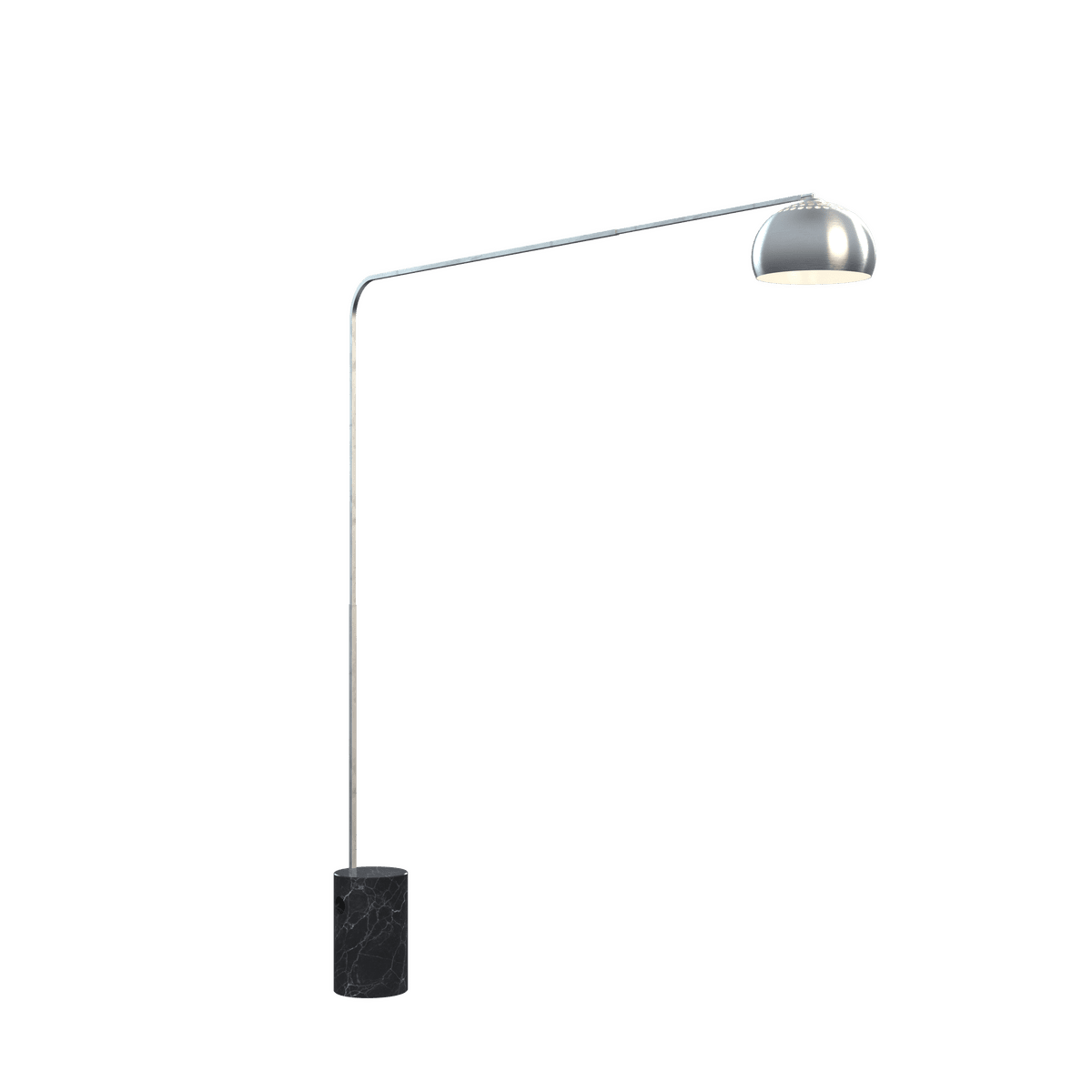 1189/B6-CUP CORNER PIANTANA 1189 TUBO SINGOLA CURVA - BASE CILINDRICA NERO - DIFFUSORE METALLICO