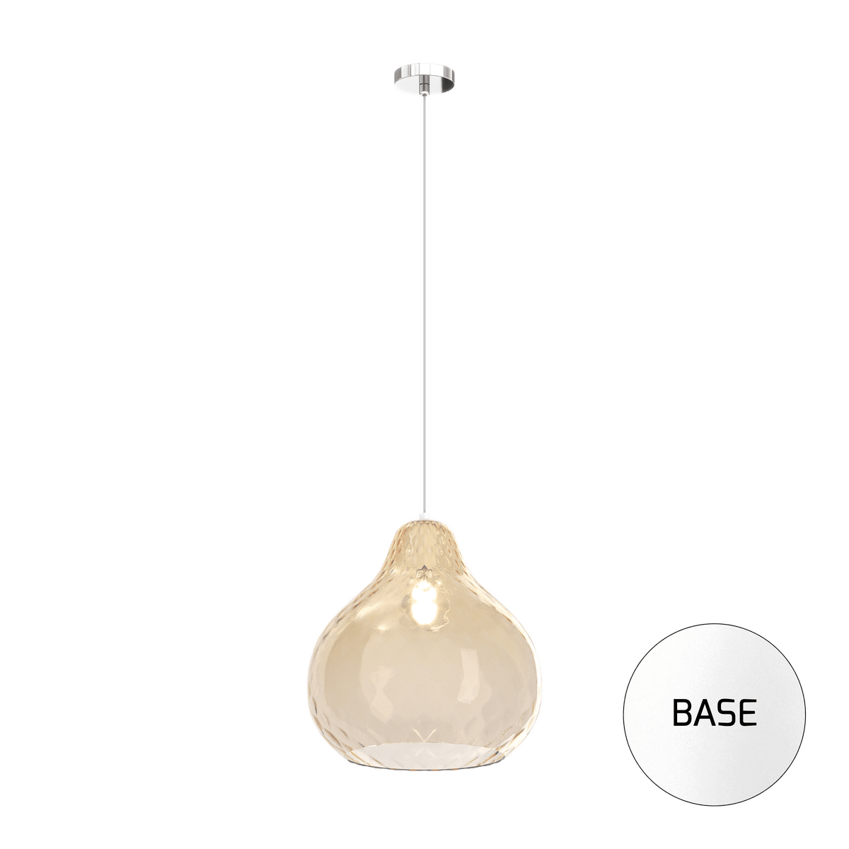 1191BI/SG-AM DRESS SOSP. BIANCO 1 LUCE VETRO GRANDE AMBRA