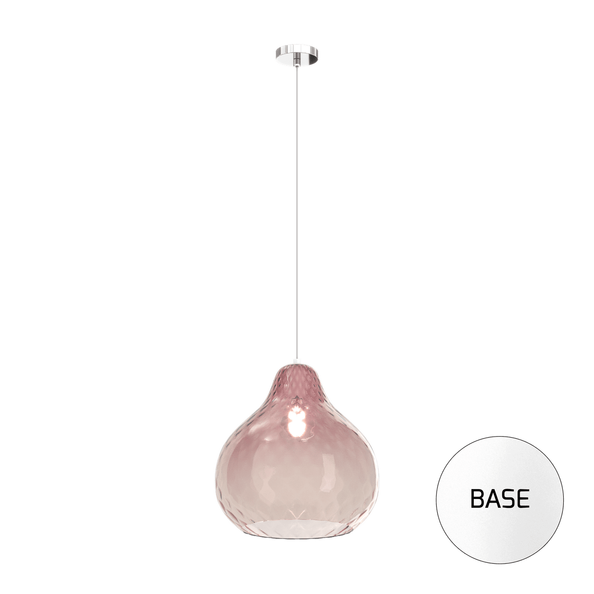 1191BI/SG-RU DRESS SOSP. BIANCO 1 LUCE VETRO GRANDE RUBINO