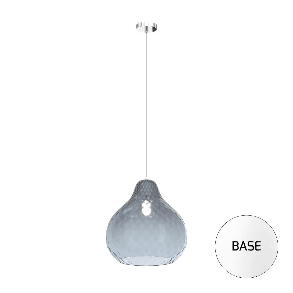 1191BI/SG-ZA DRESS SOSP. BIANCO 1 LUCE VETRO GRANDE ZAFFIRO