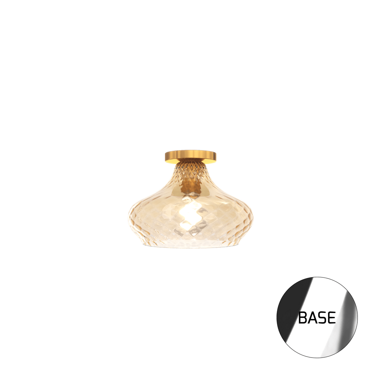 1191CR/PL1-AM DRESS PLAFONIERA CROMO VETRO PICCOLO AMBRA