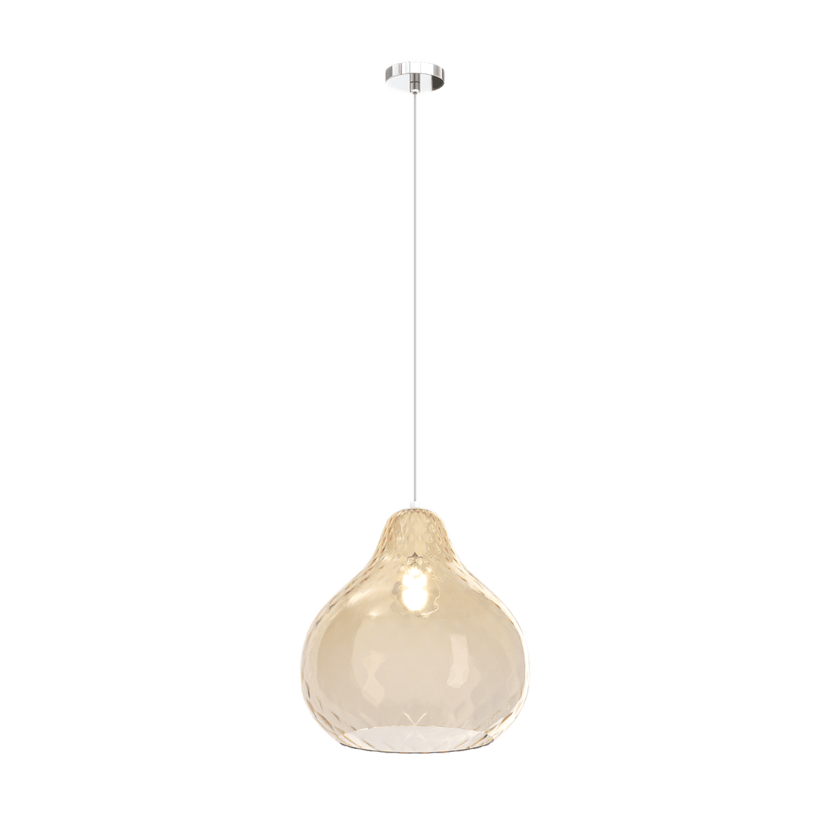 1191CR/SG-AM DRESS SOSP. CROMO 1 LUCE VETRO GRANDE AMBRA