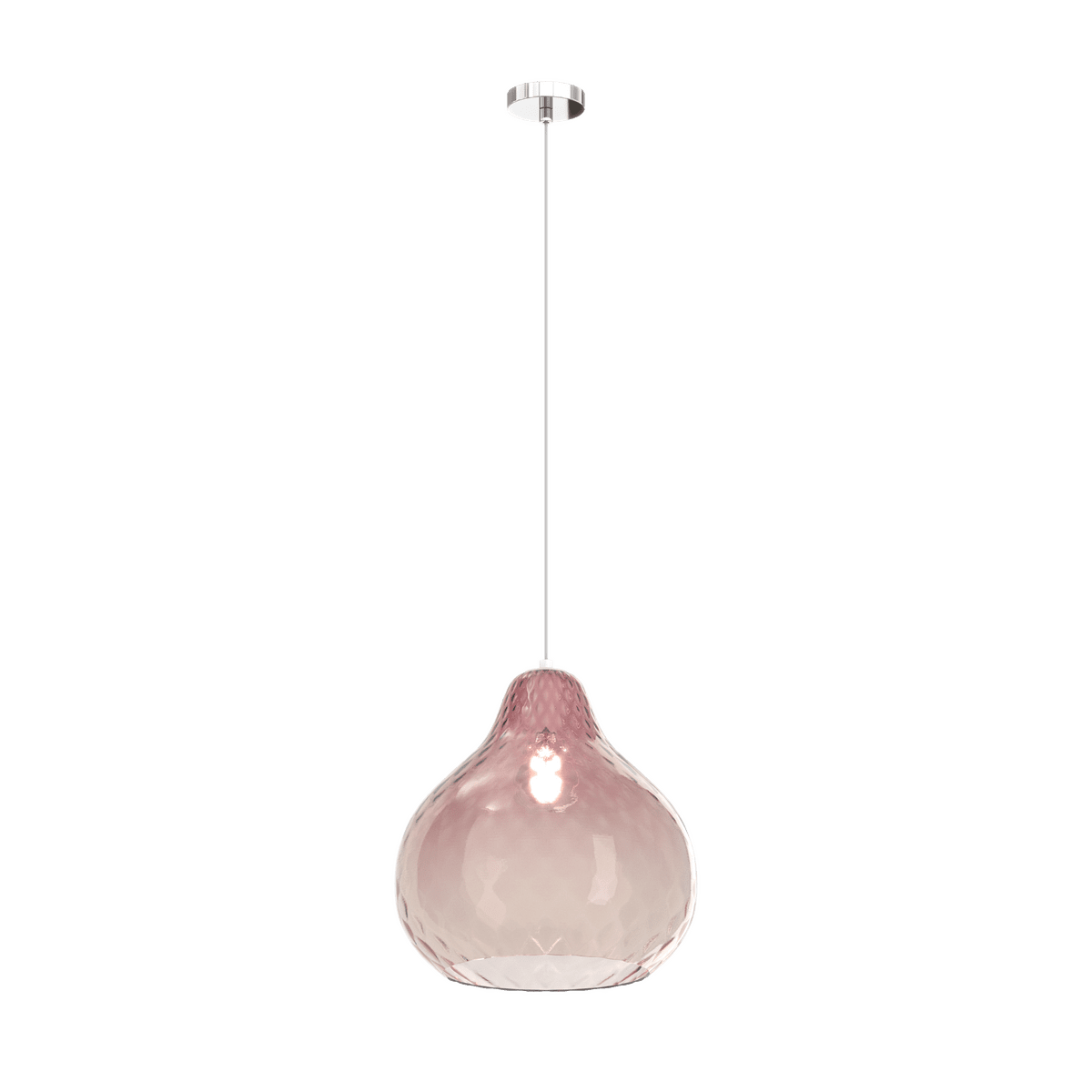 1191CR/SG-RU DRESS SOSP. CROMO 1 LUCE VETRO GRANDE RUBINO
