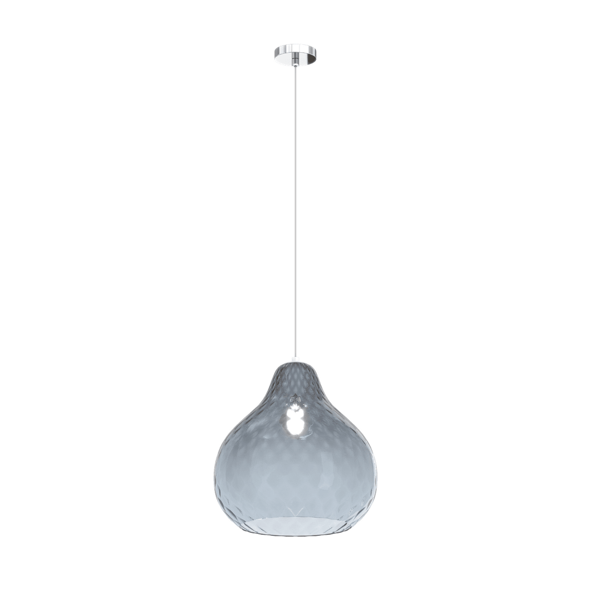 1191CR/SG-ZA DRESS SOSP. CROMO 1 LUCE VETRO GRANDE ZAFFIRO