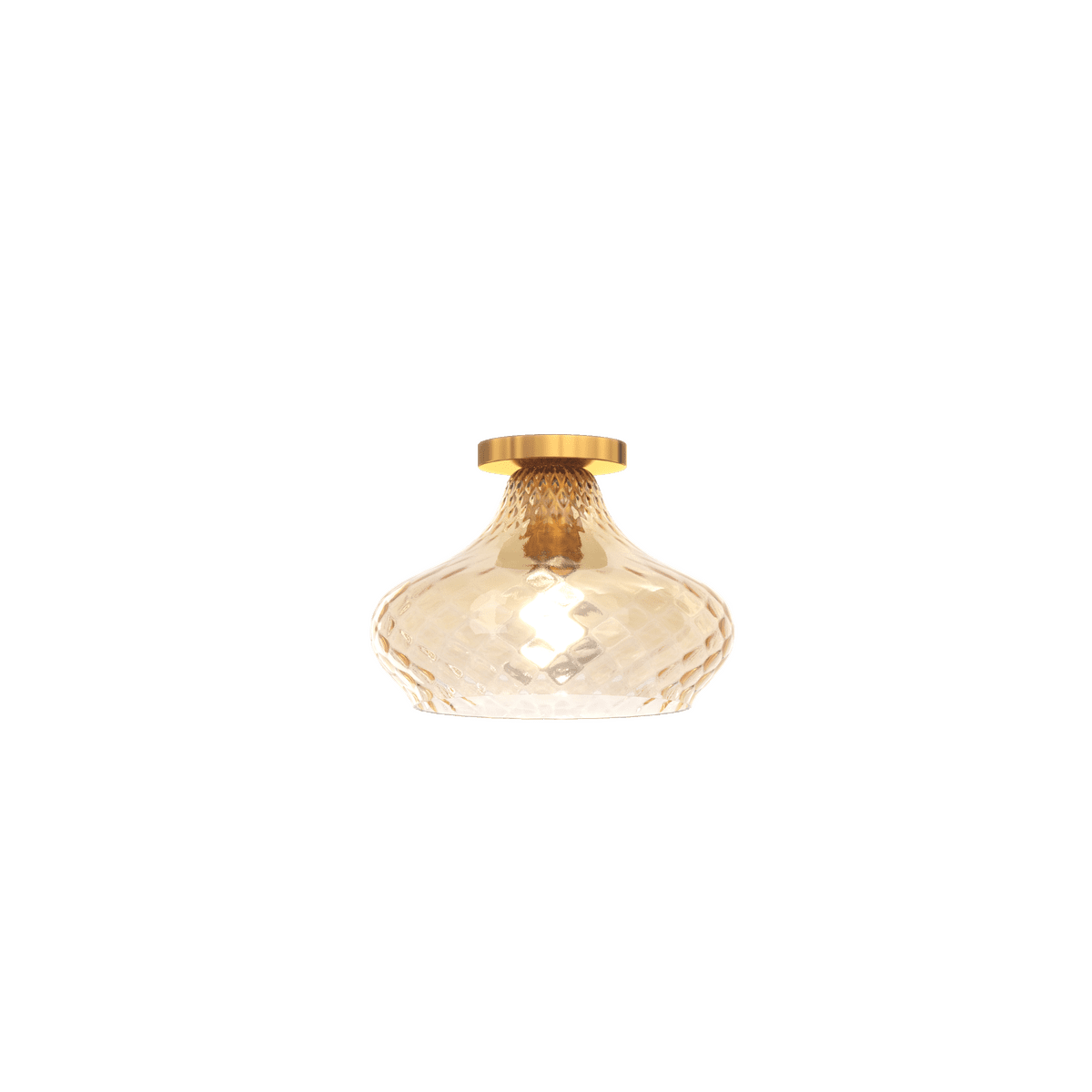 1191OS/PL1-AM DRESS PLAFONIERA OTTONE SAT. VETRO PICCOLO AMBRA
