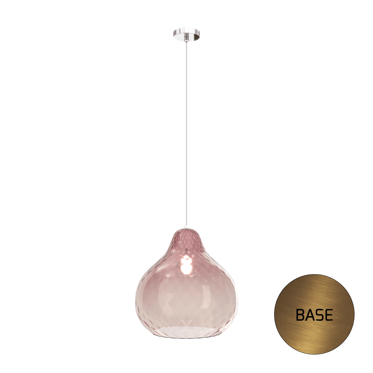 1191OS/SG-RU DRESS SOSP. OTTONE SAT. 1 LUCE VETRO GRANDE RUBINO