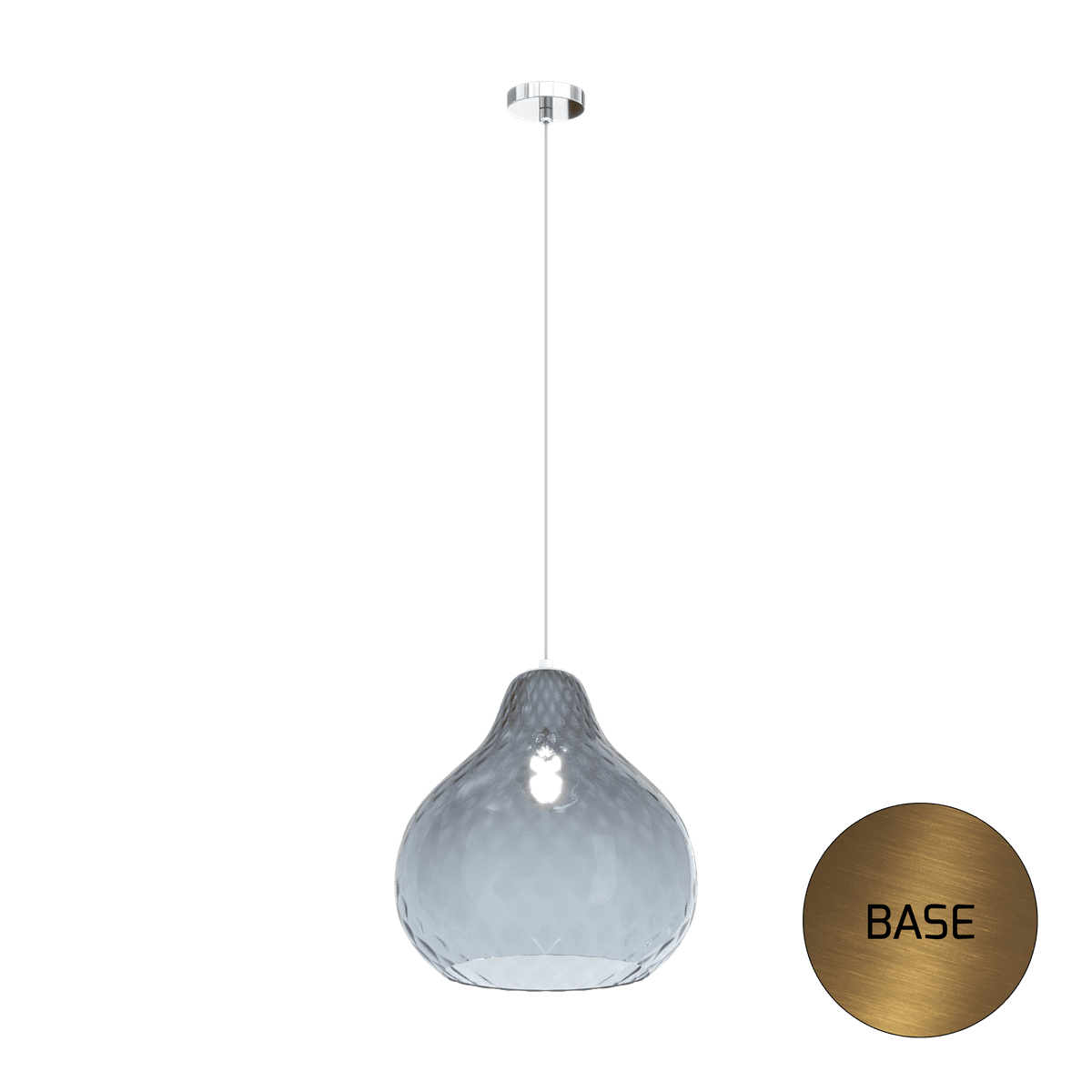 1191OS/SG-ZA DRESS SOSP. OTTONE SAT. 1 LUCE VETRO GRANDE ZAFFIRO