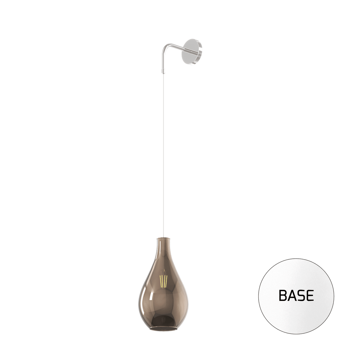 1193BI/A-BR DROP 2.0 APPLIQUE BIANCO REGOLABILE VETRO BRONZO