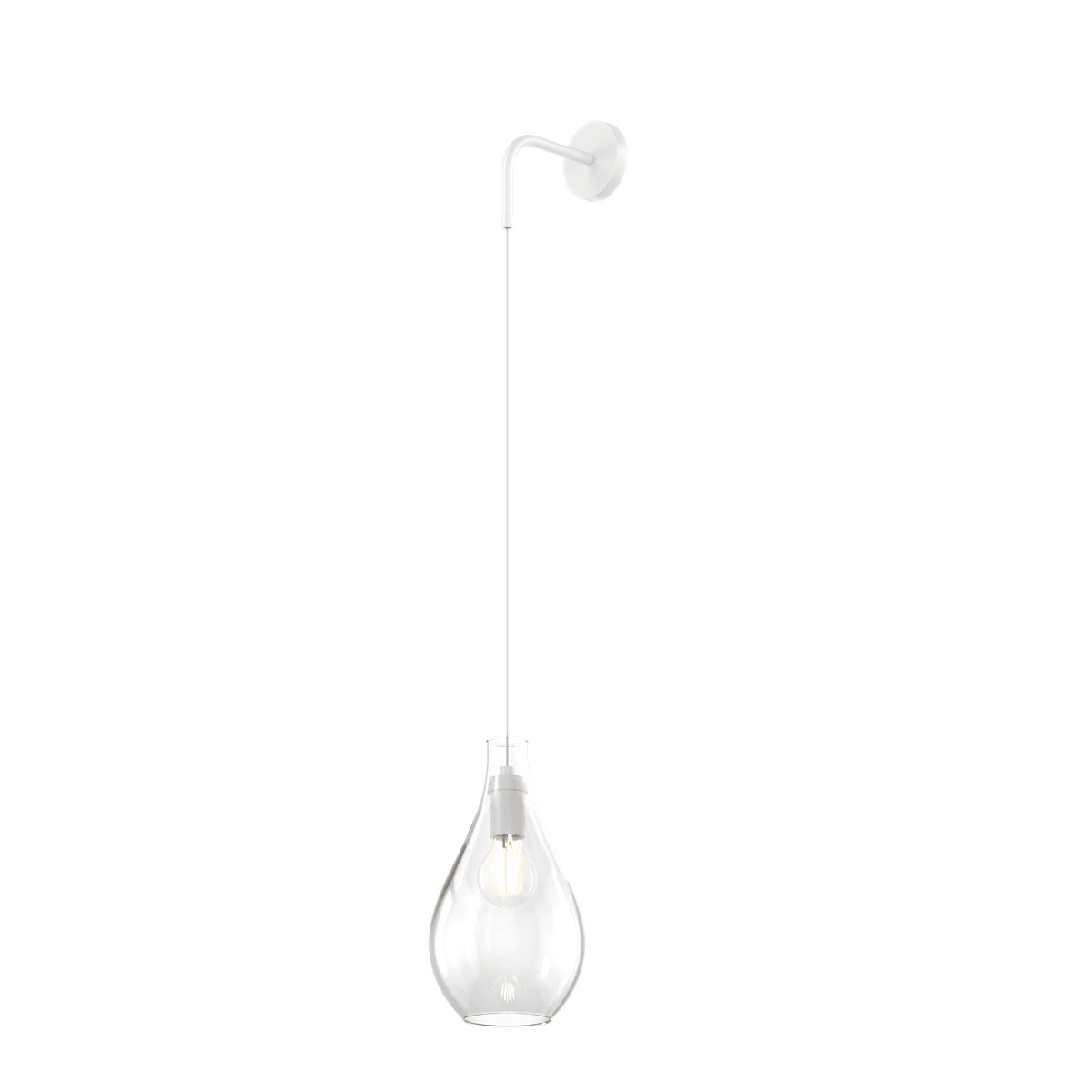 1193BI/A-TR DROP 2.0 APPLIQUE BIANCO REGOLABILE VETRO TRASPARENTE