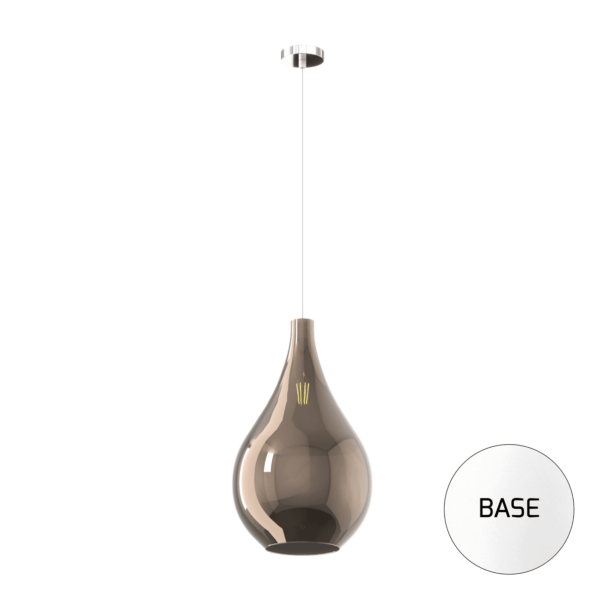 1193BI/SG-BR DROP 2.0 SOSP. BIANCO 1 LUCE VETRO GRANDE BRONZO
