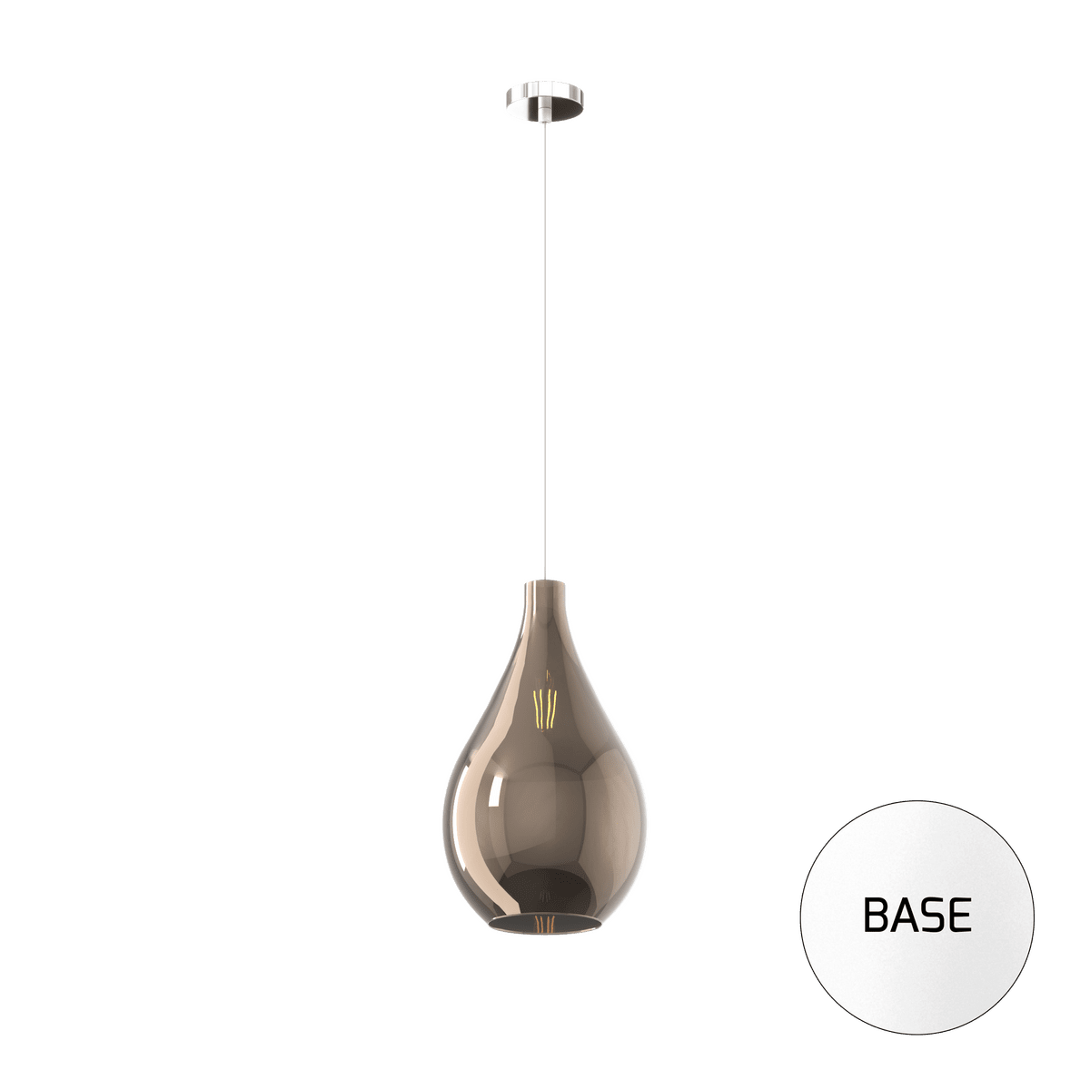 1193BI/SM-BR DROP 2.0 SOSP. BIANCO 1 LUCE VETRO MEDIO BRONZO