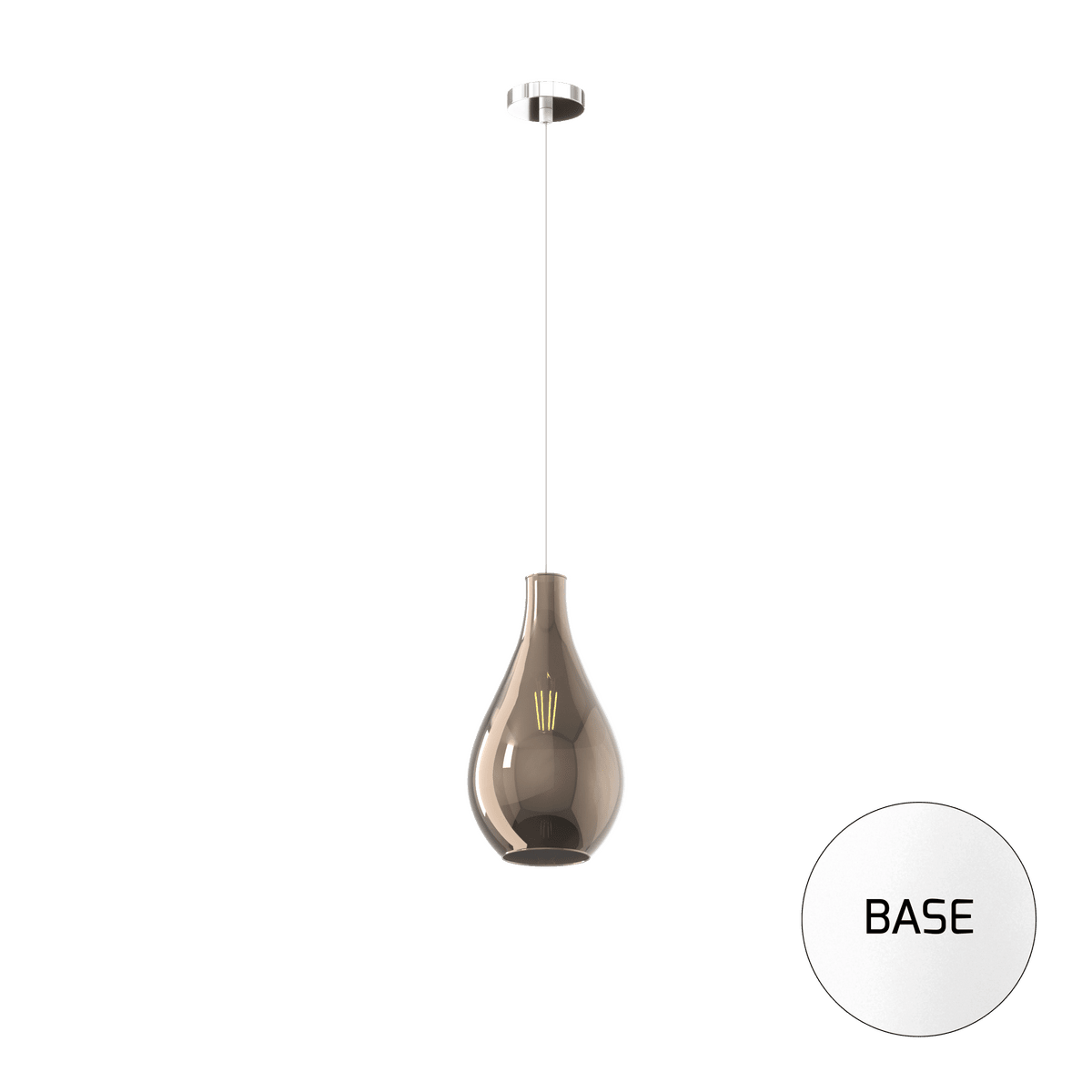 1193BI/SP-BR DROP 2.0 SOSP. BIANCO 1 LUCE VETRO PICCOLO BRONZO