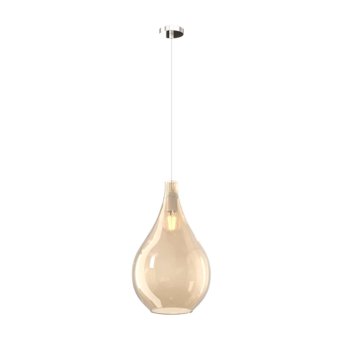 1193CR/SG-AM DROP 2.0 SOSP. CROMO 1 LUCE VETRO GRANDE AMBRA