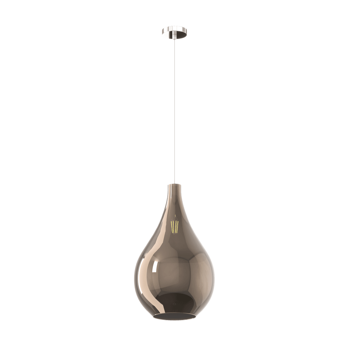 1193CR/SG-BR DROP 2.0 SOSP. CROMO 1 LUCE VETRO GRANDE BRONZO