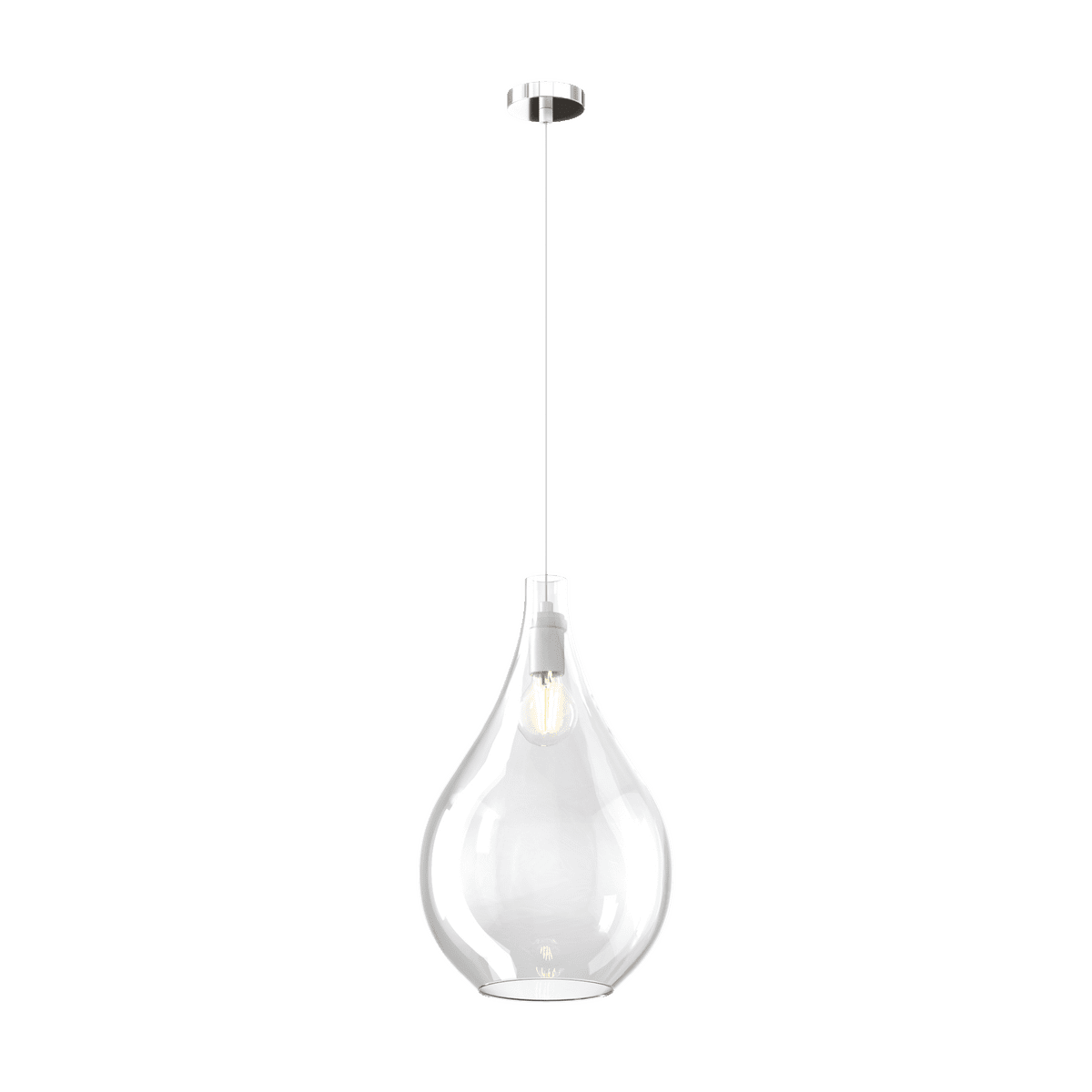 1193CR/SG-TR DROP 2.0 SOSP. CROMO 1 LUCE VETRO GRANDE TRASPARENTE