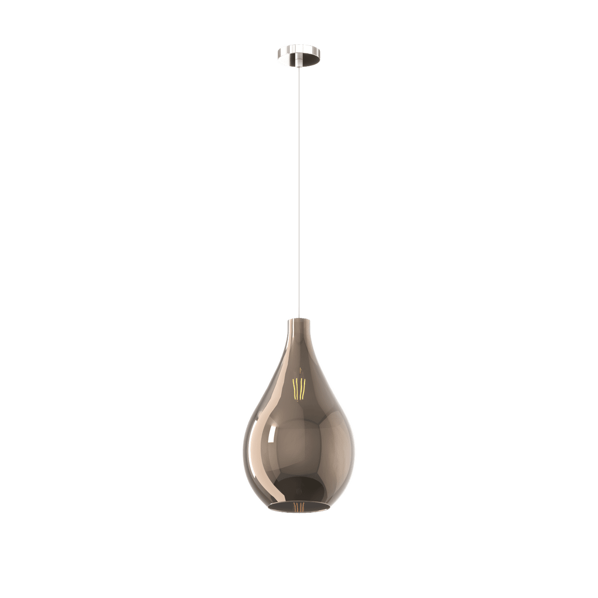 1193CR/SM-BR DROP 2.0 SOSP. CROMO 1 LUCE VETRO MEDIO BRONZO