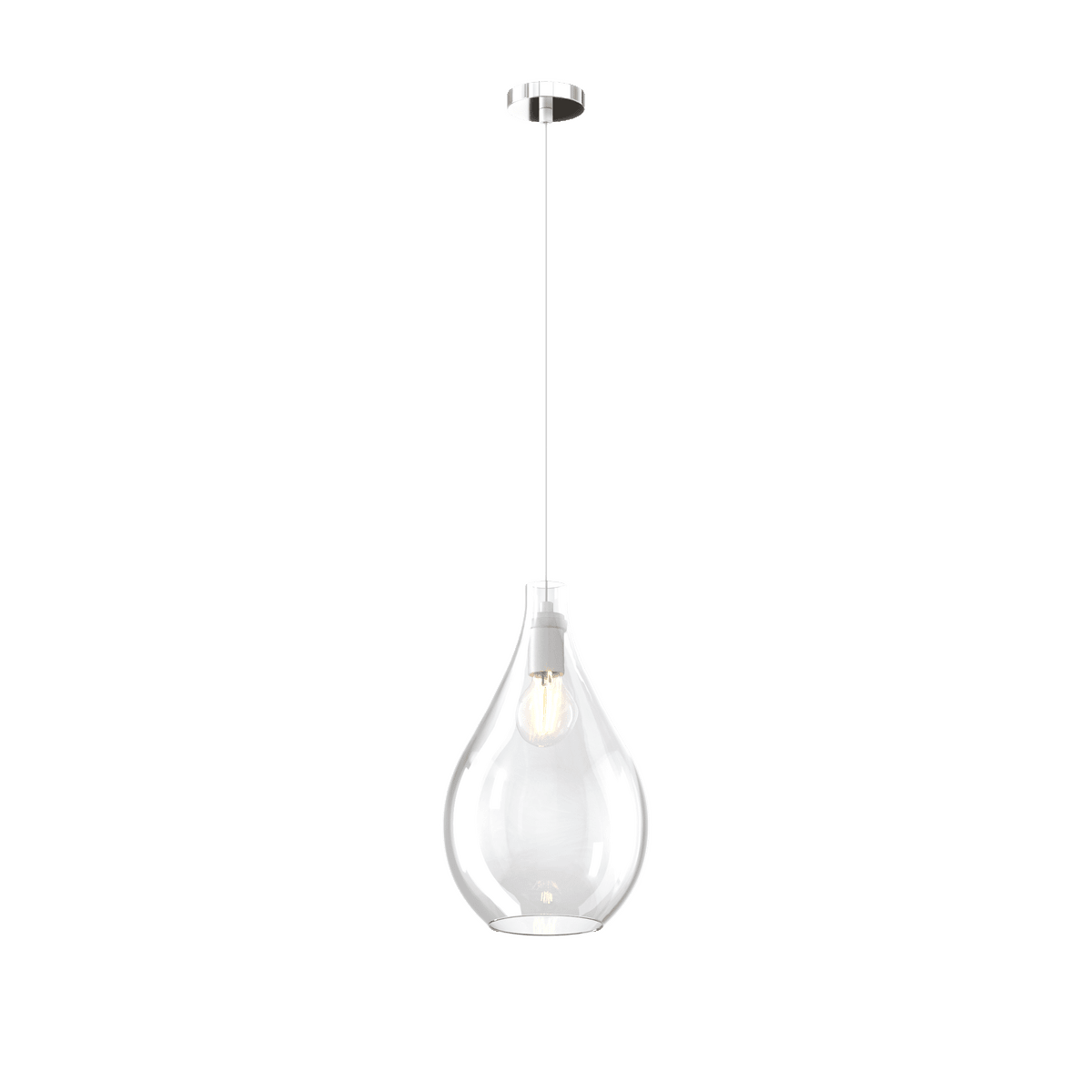 1193CR/SM-TR DROP 2.0 SOSP. CROMO 1 LUCE VETRO MEDIO TRASPARENTE