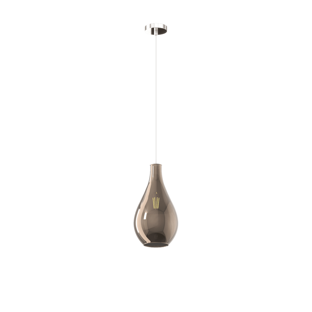 1193CR/SP-BR DROP 2.0 SOSP. CROMO 1 LUCE VETRO PICCOLO BRONZO