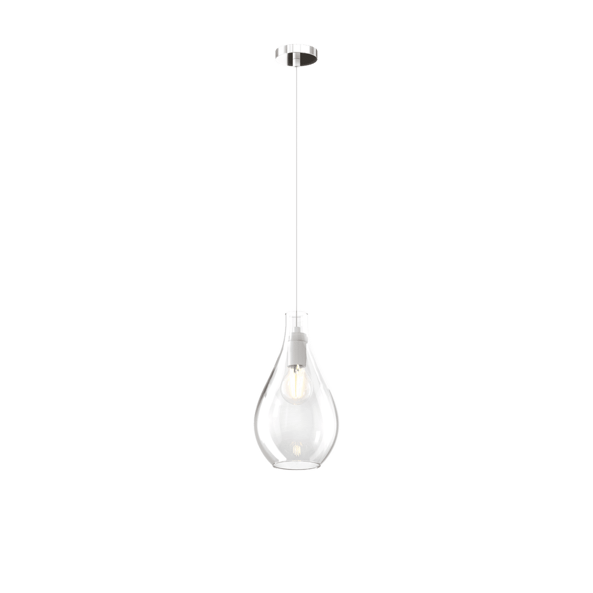 1193CR/SP-TR DROP 2.0 SOSP. CROMO 1 LUCE VETRO PICCOLO TRASPARENTE