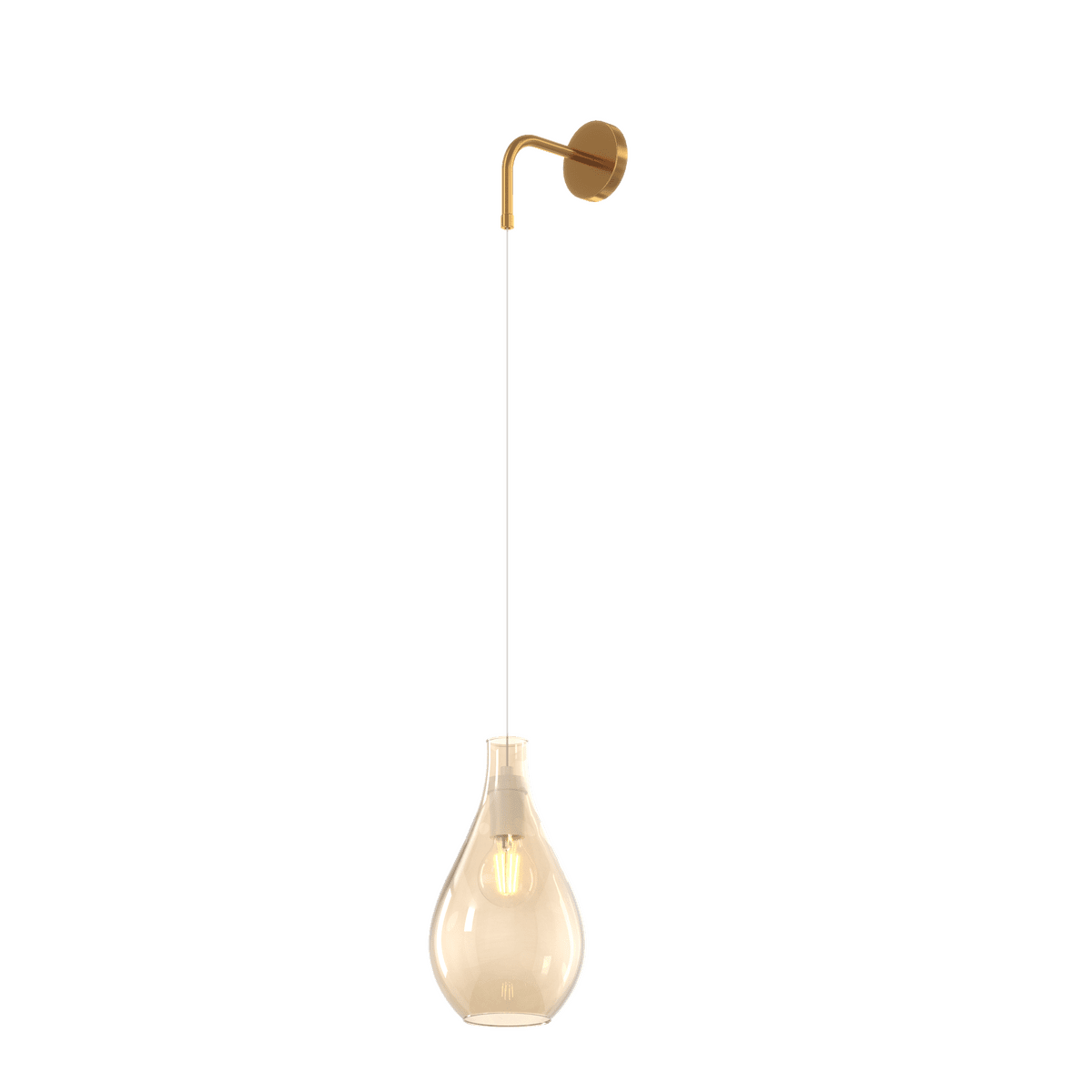 1193OS/A-AM DROP 2.0 APPLIQUE OTTONE SAT. REGOLABILE VETRO AMBRA