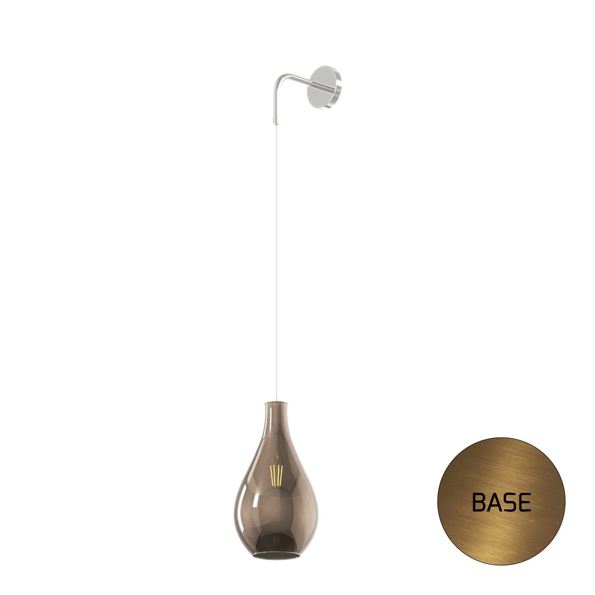 1193OS/A-BR DROP 2.0 APPLIQUE OTTONE SAT. REGOLABILE VETRO BRONZO