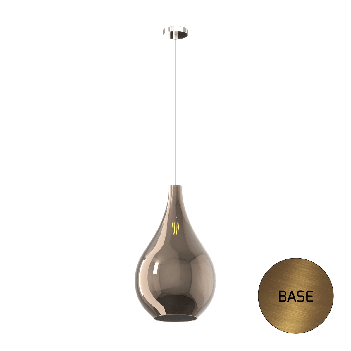 1193OS/SG-BR DROP 2.0 SOSP. OTTONE SAT. 1 LUCE VETRO GRANDE BRONZO