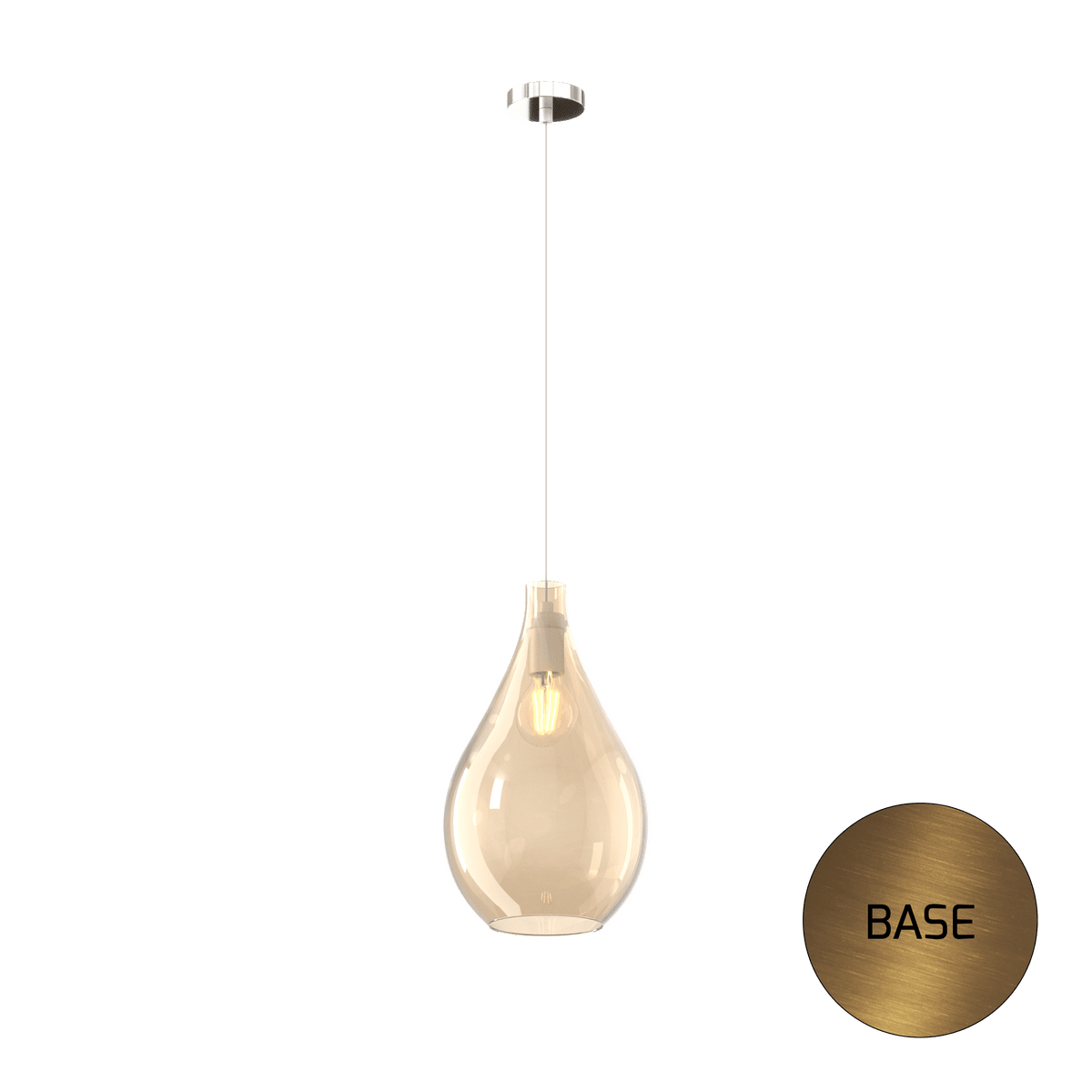 1193OS/SM-AM DROP 2.0 SOSP. OTTONE SAT. 1 LUCE VETRO MEDIO AMBRA