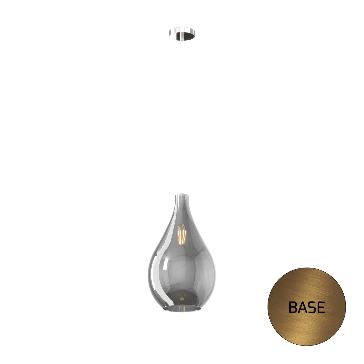 1193OS/SM-FU DROP 2.0 SOSP. OTTONE SAT. 1 LUCE VETRO MEDIO FUME'
