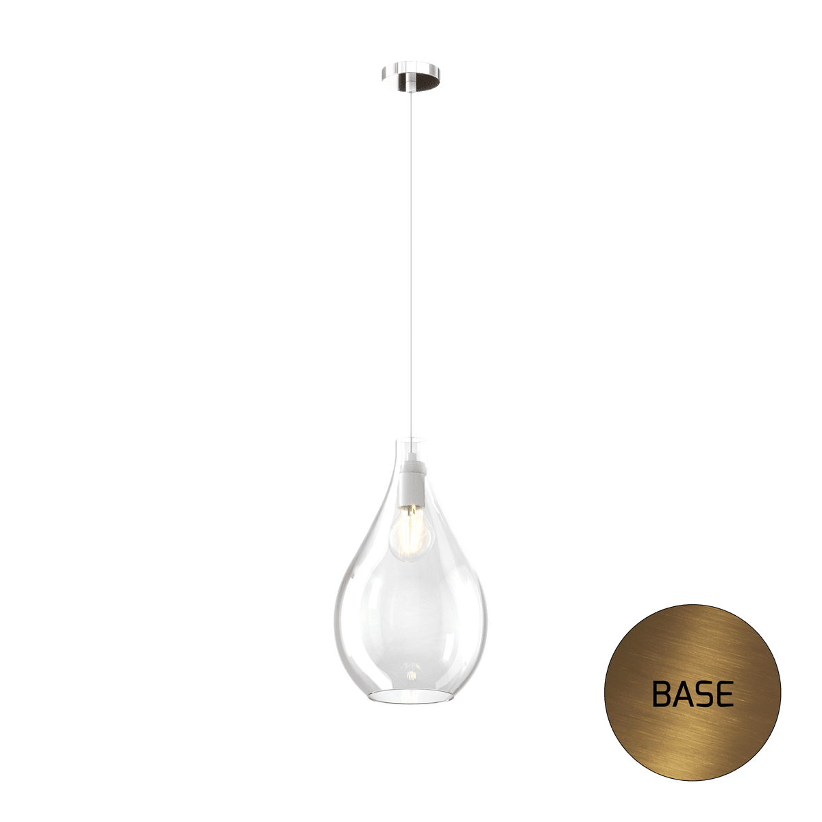 1193OS/SM-TR DROP 2.0 SOSP. OTTONE SAT. 1 LUCE VETRO MEDIO TRASPARENTE