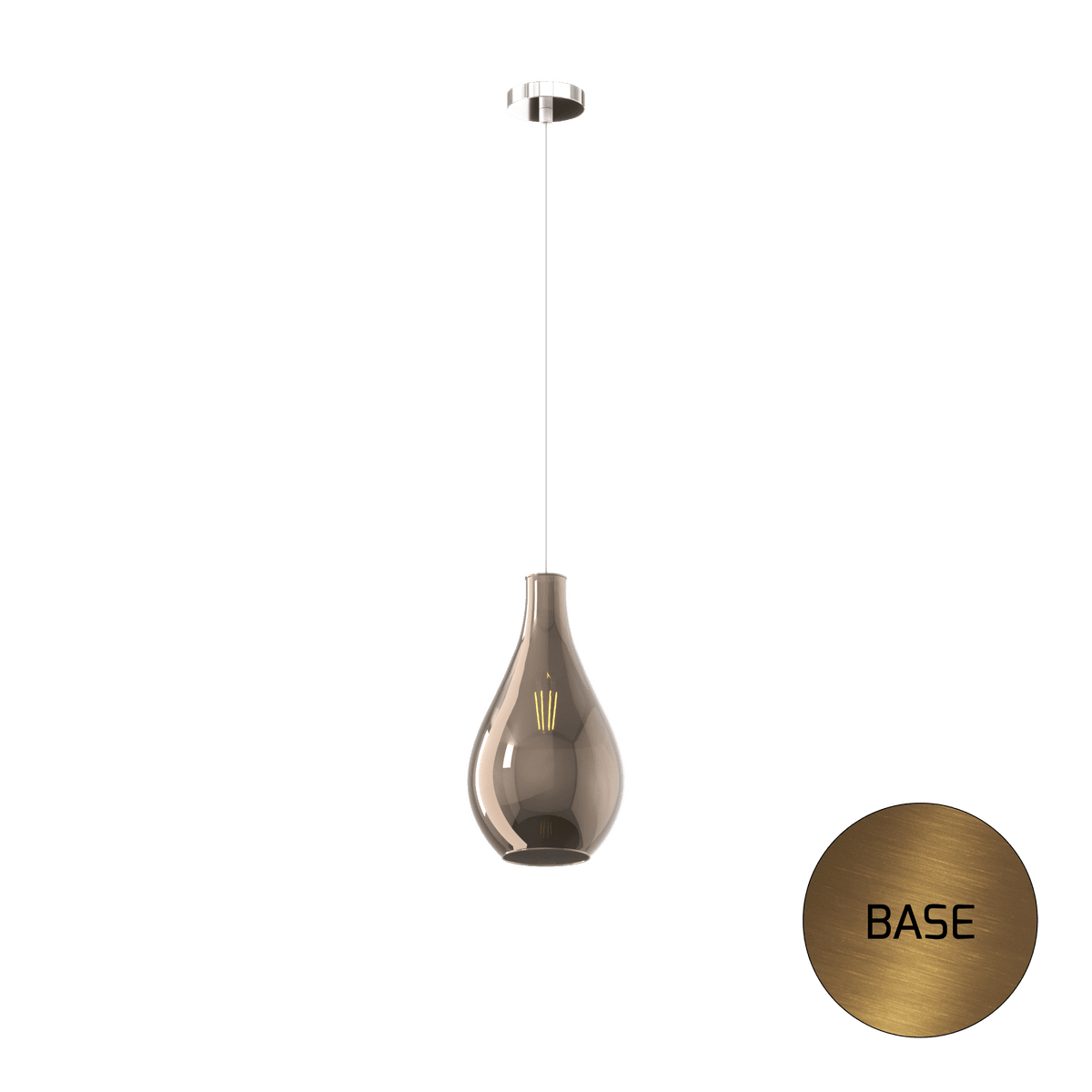 1193OS/SP-BR DROP 2.0 SOSP. OTTONE SAT. 1 LUCE VETRO PICCOLO BRONZO