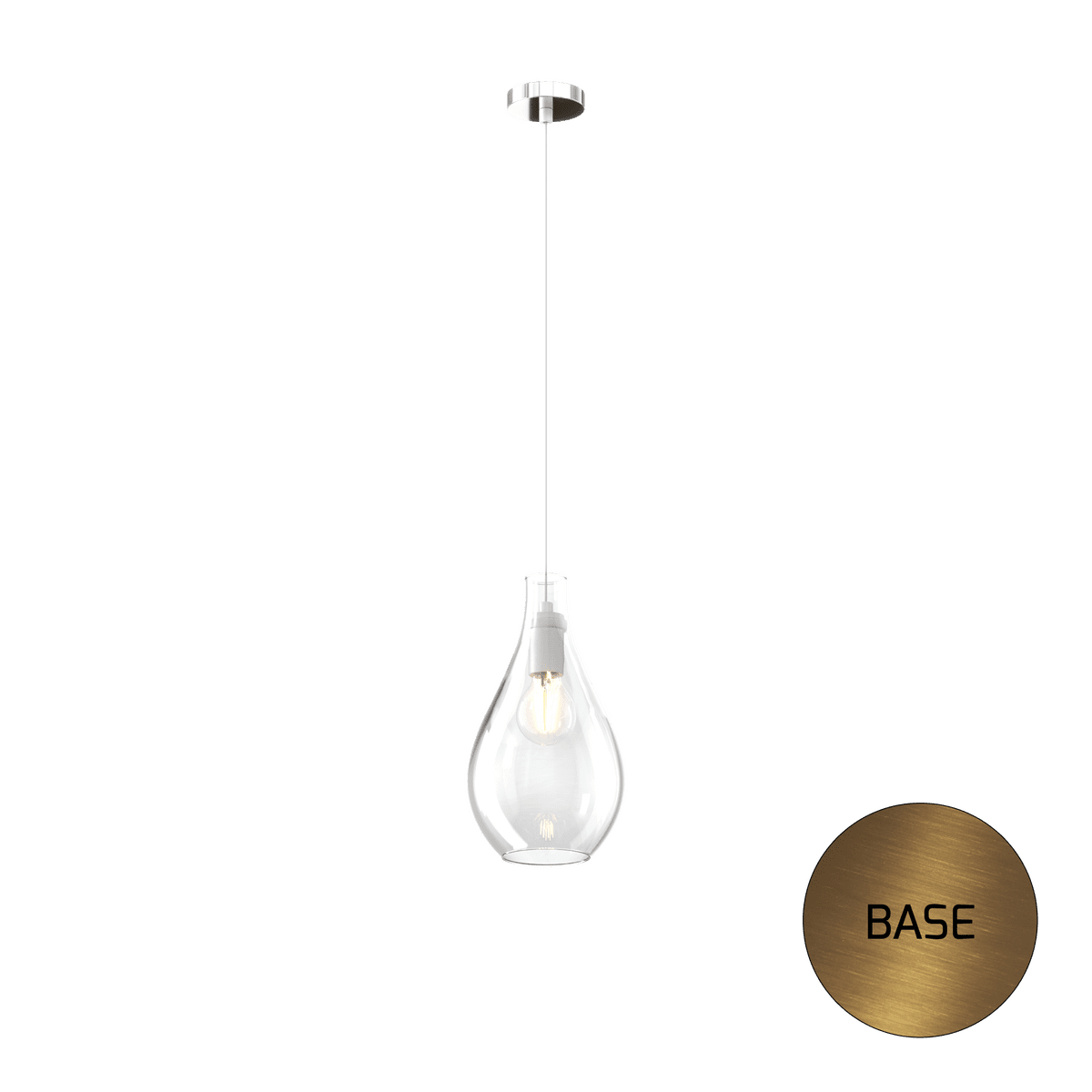 1193OS/SP-TR DROP 2.0 SOSP. OTTONE SAT. 1 LUCE VETRO PICCOLO TRASPARENTE