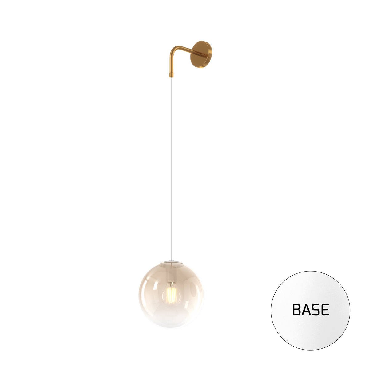 1194BI/A-AM BIG ECLIPSE APPLIQUE BIANCO 1 LUCE VETRO AMBRA