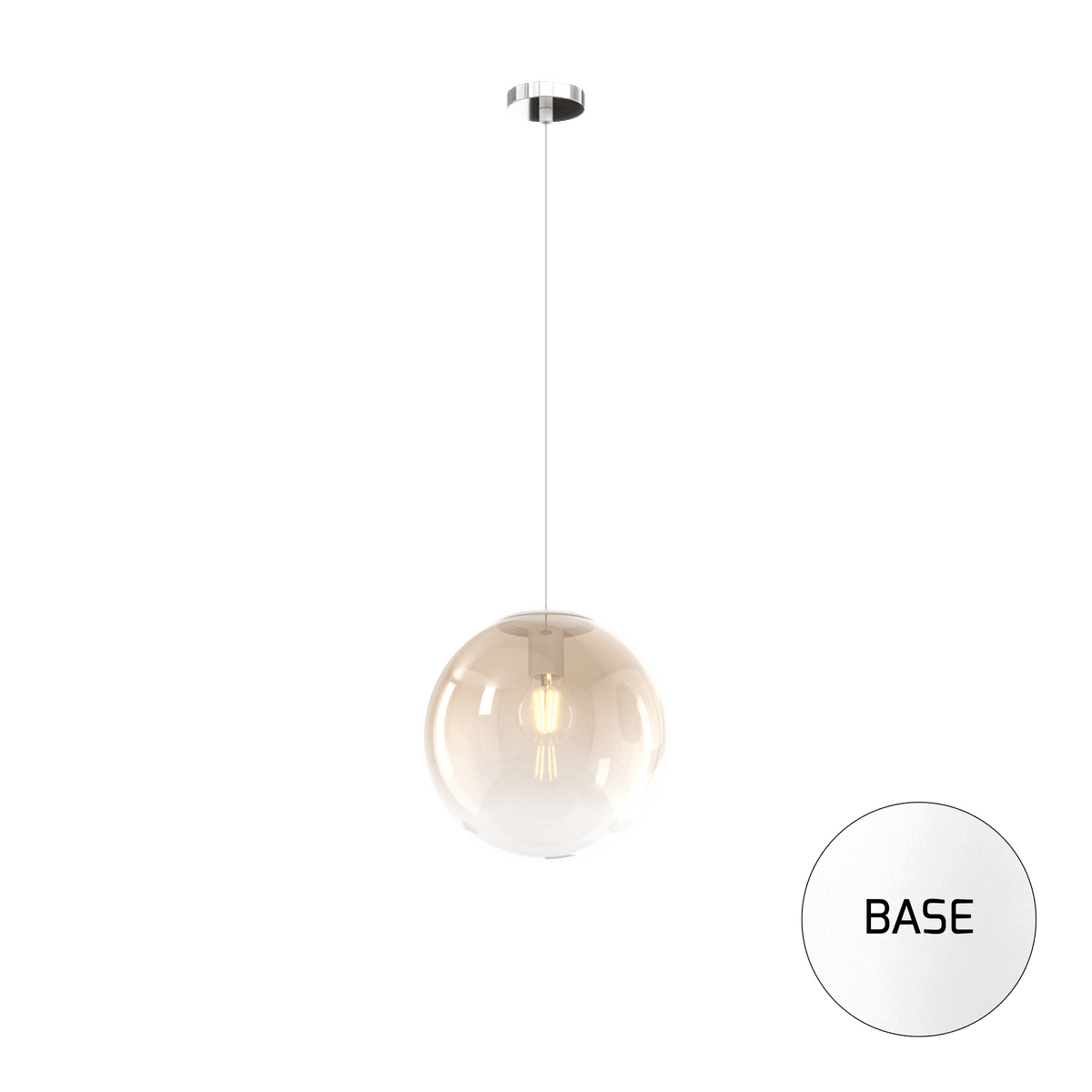 1194BI/S25-AM BIG ECLIPSE SOSP. BIANCO 1 LUCE VETRO MEDIO AMBRA