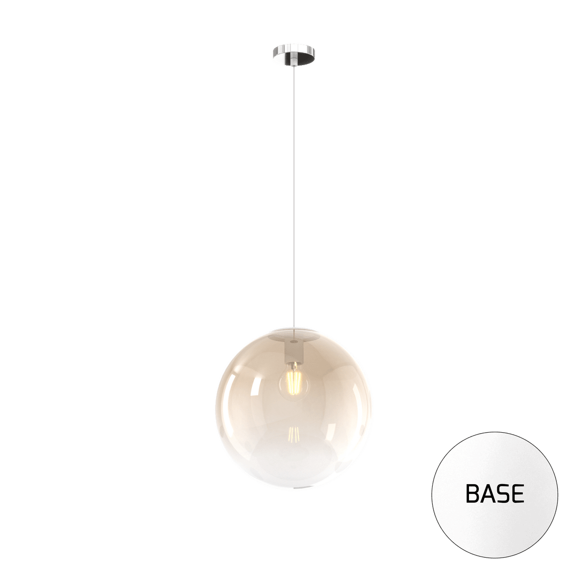 1194BI/S30-AM BIG ECLIPSE SOSP. BIANCO 1 LUCE VETRO GRANDE AMBRA
