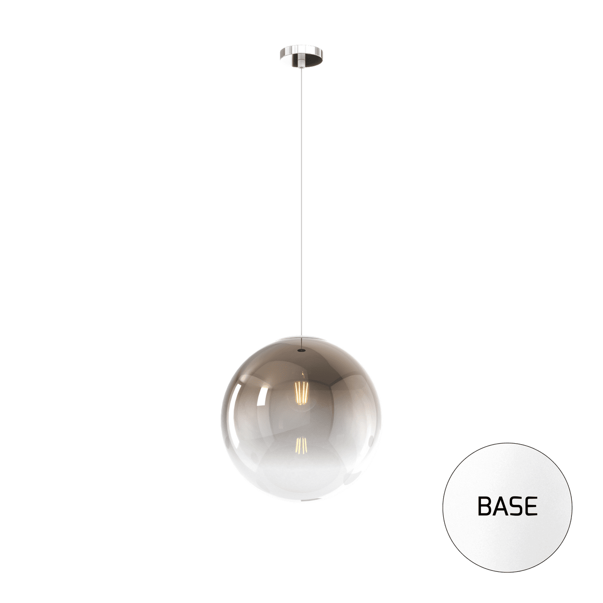 1194BI/S30-BR BIG ECLIPSE SOSP. BIANCO 1 LUCE VETRO GRANDE BRONZO